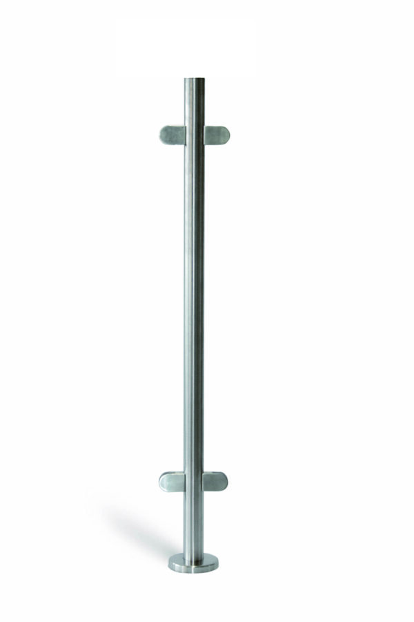 Poteau rond 1m avec 4 pinces verre
